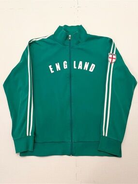 French Connection England Soccer Track Jacket Green Y2K Full Zip XL